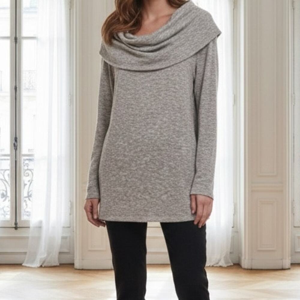 Chico's Tan Cowl Neck Light Weight Sweater Top 2